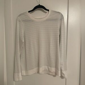Lululemon white perforated long sleeve top. Sz 10